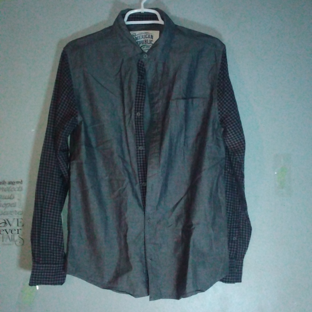 American republic button down long sleeve shirt